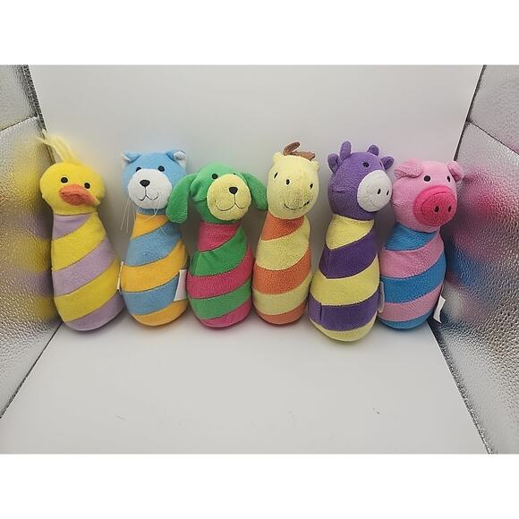 Vintage Lillian Vernon Kids Soft Bowling Set Animals Pins Ball Plush Stuffed Toy - Picture 2 of 16